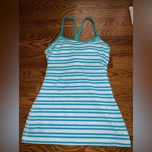 Blue and white striped lululemon tank top